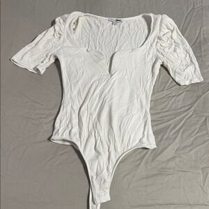 Fashion Nova Cream Ribbed Top